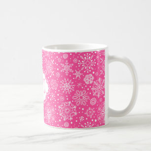 Mug Pneus de Noël rose et blanc 2