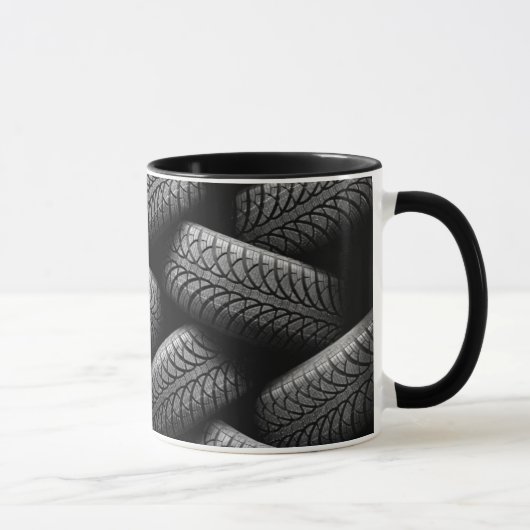 Mug Pneus de voiture noir (Droite)