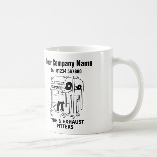 Mug Pneus et raccords d'échappement, boîte de dessin (Droite)