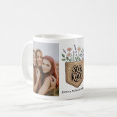 Mug Poche florale "Restez en forme" (Devant gauche)