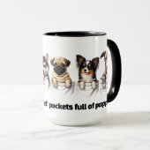 Mug Poches super mignonnes pleines de chiots (Devant droit)