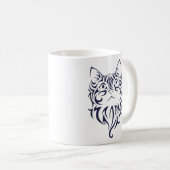 Mug Pochoir avant de visage de chaton de chat de (Devant droit)