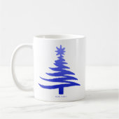 Mug Pochoir d'arbre de Noël Bleu Cobalt (Gauche)