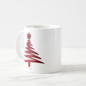 Mug Pochoir d'arbre de Noël rouge (Devant gauche)