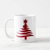 Mug Pochoir d'arbre de Noël rouge (Gauche)