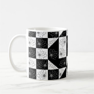 Mug Pochoir monochrome et Motif flamand floral