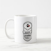 Mug Pocket Puppy Pomeranian Ajouter un nom (Gauche)