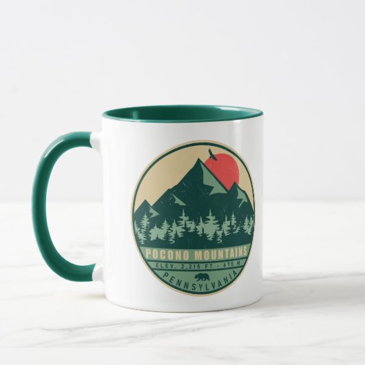 Mug Pocono Mountains Pennsylvanie Randonnée coucher de (Gauche)