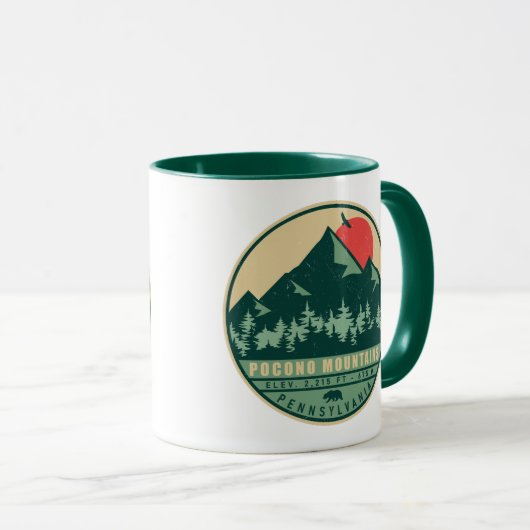Mug Pocono Mountains Pennsylvanie Randonnée coucher de (Devant droit)
