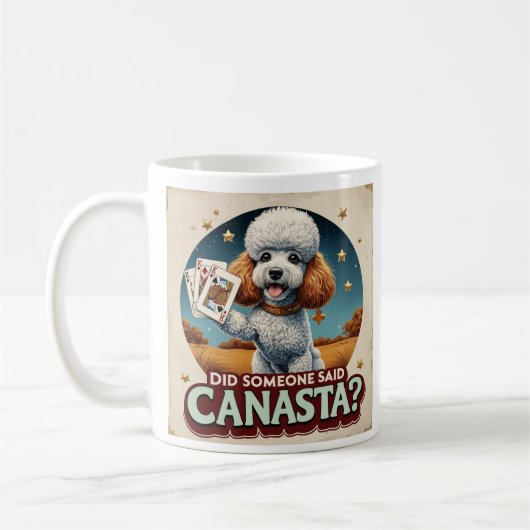 Mug Poddle aime le jeu de canasta  (Gauche)