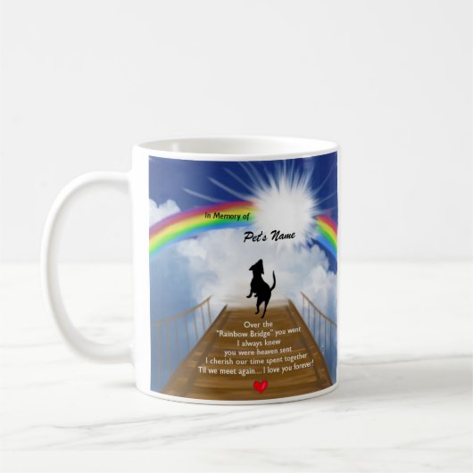 Mug Poème commémoratif de pont en arc-en-ciel pour des (Gauche)