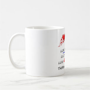 Mug Poème d'amour et goutte de pluie rouge et noir