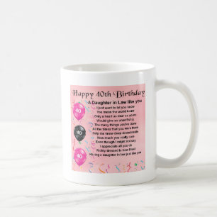 Mug Poème de belle-fille - quarantième anniversaire