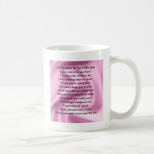 Mug Poème de belle-fille - soie rose (Droite)