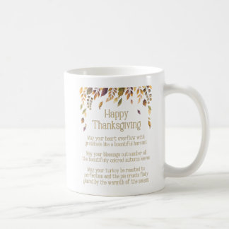 Mug Poème de bon thanksgiving Day