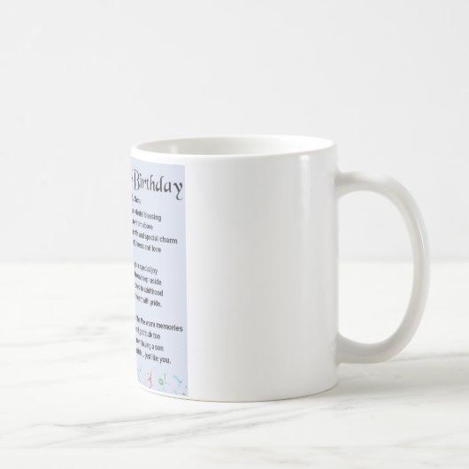 Mug Poème de fils - 21ème conception d'anniversaire (Droite)