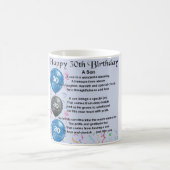 Mug Poème de fils - 30ème conception d'anniversaire (Centre)