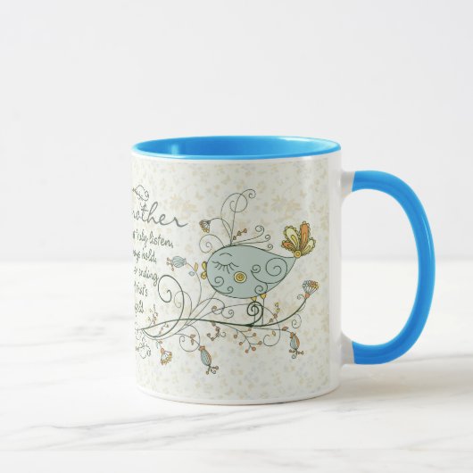 Mug Poème de grand-mère avec des oiseaux (Droite)