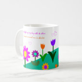 Mug Poème de la fête des mères et colline fleurie (Devant gauche)