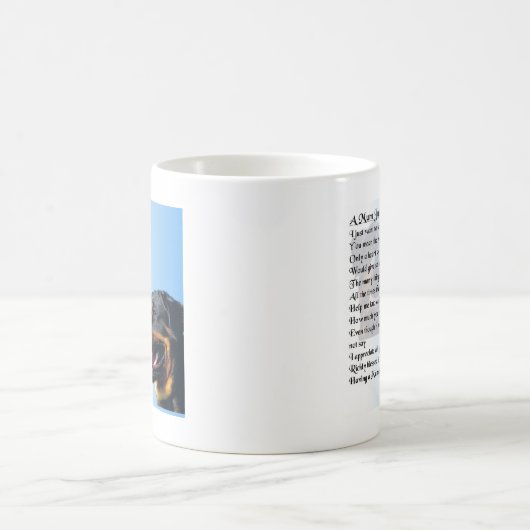 Mug Poème de maman - conception de rottweiler (Centre)