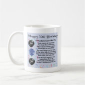 Mug Poème de mari - cinquantième anniversaire (Gauche)