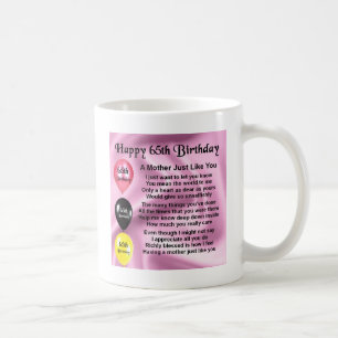 Mug Poème de mère - soixante-cinquième anniversaire