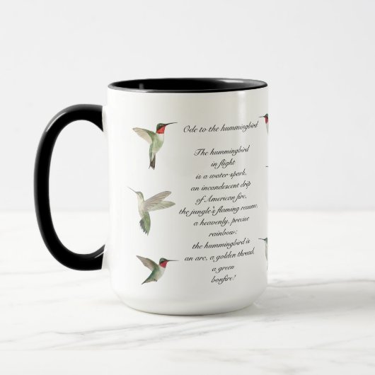Mug Poème de Pablo Neruda Hummingbird (Gauche)