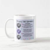 Mug Poème de petit-fils - 18ème anniversaire (Gauche)