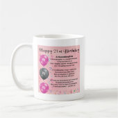 Mug Poème de petite-fille - 21ème anniversaire (Gauche)