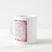 Mug Poème de petite-fille - conception florale rose (Devant gauche)