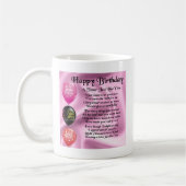 Mug Poème de soeur - conception de joyeux anniversaire (Gauche)