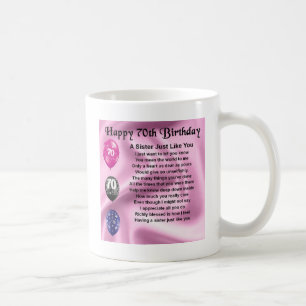 Mug Poème de soeur - soixante-dixième anniversaire