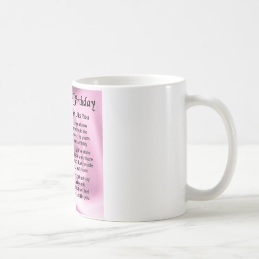 Mug Poème de soeur - soixantième anniversaire (Droite)