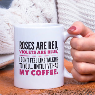 Mug Poème drôle, les roses sont rouges, violets bleu