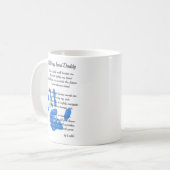 Mug Poème fête des pères - Tenez ma main empreinte pap (Devant gauche)