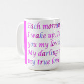 Mug Poème pour un être cher mixte couleurs script (Devant gauche)