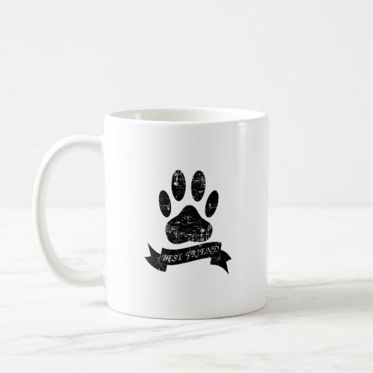 Mug Poignée de chien détendue avec ruban (Gauche)