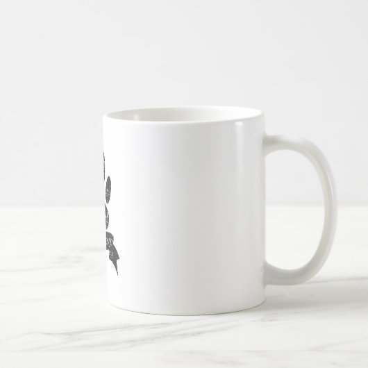 Mug Poignée de chien détendue avec ruban (Droite)