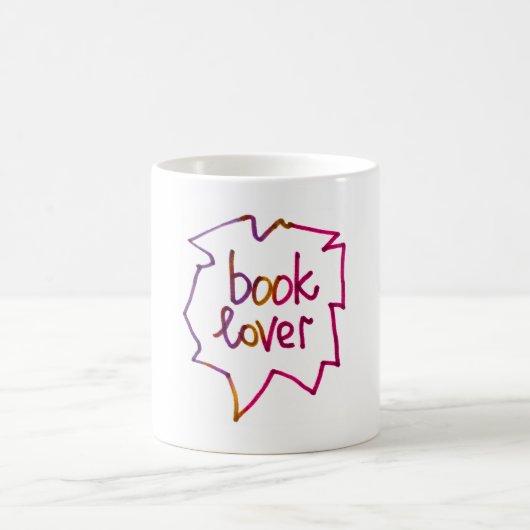 Mug Poignée de marqueur de phrase de l'amant du livre (Centre)