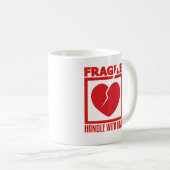 Mug Poignée fragile avec amour (Devant droit)