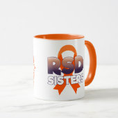 Mug Poignée orange de mandala de RSD avec le ruban de (Devant droit)
