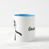 Mug Poignée personnalisée Nom Cute Peeking Penguin (Centre)