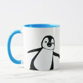 Mug Poignée personnalisée Nom Cute Peeking Penguin (Gauche)