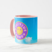 Mug Poignée rose boug d'énergie positive et visage heu (Devant gauche)