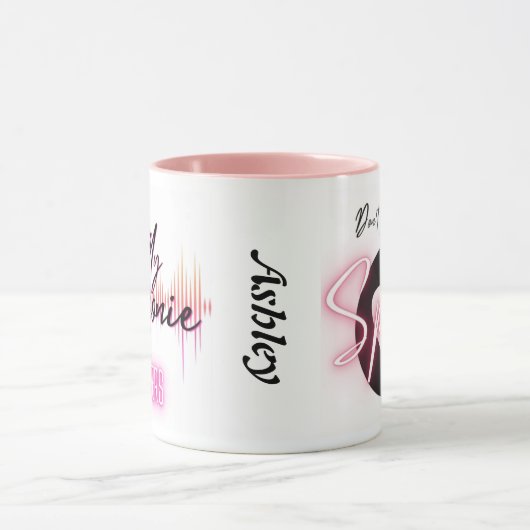 MUG - Poignée rose et intérieur (Centre)