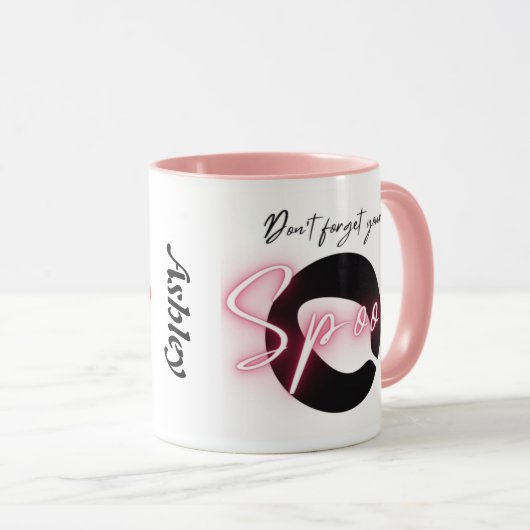 MUG - Poignée rose et intérieur (Devant droit)
