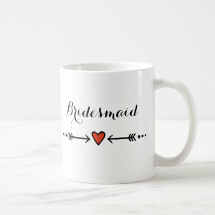 Mug Poignée rose & Flèches Cadeau rustique de la serva