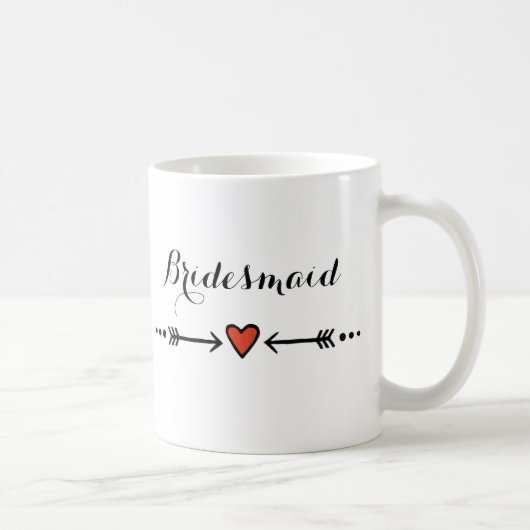 Mug Poignée rose & Flèches Cadeau rustique de la serva (Droite)