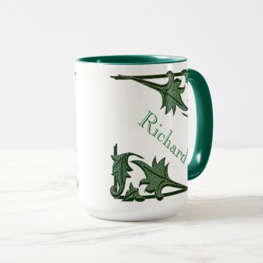 Mug - Poignées et nom en vert (Devant droit)