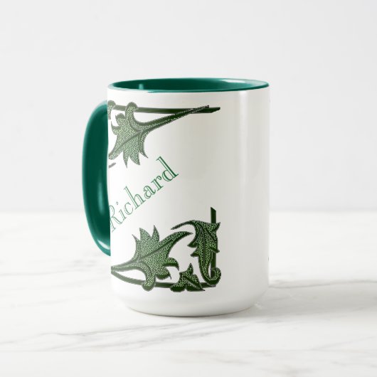 Mug - Poignées et nom en vert (Devant gauche)
